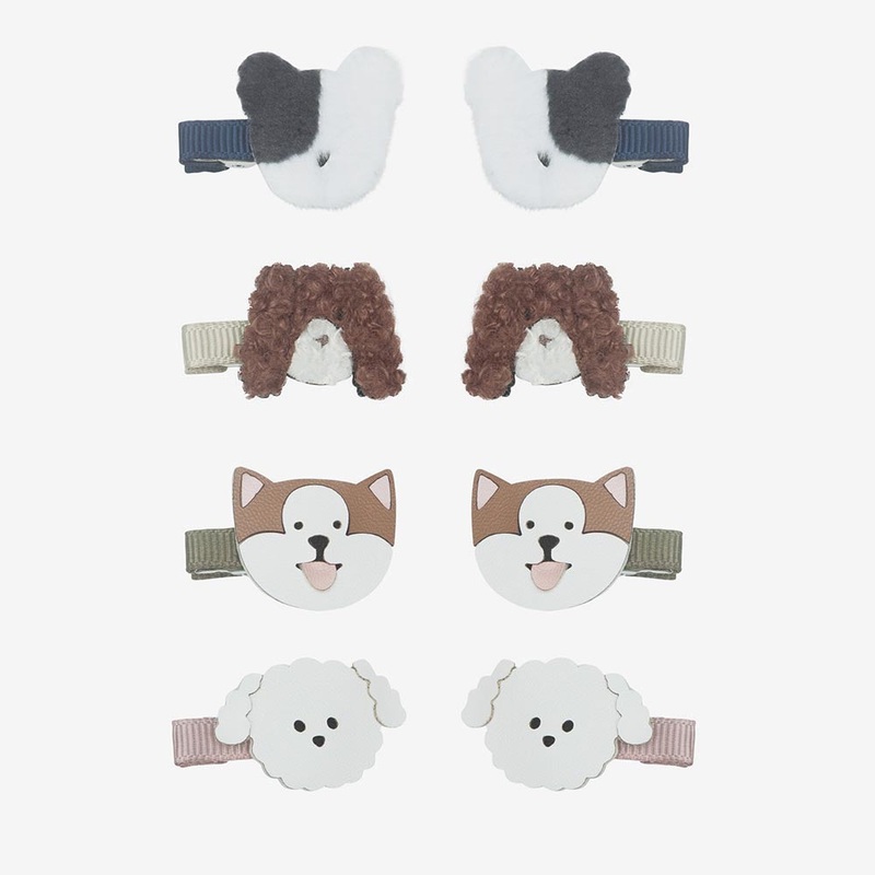 8 barrettes chiens doux