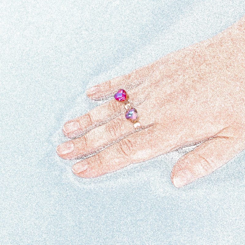 Bague spinner coeur