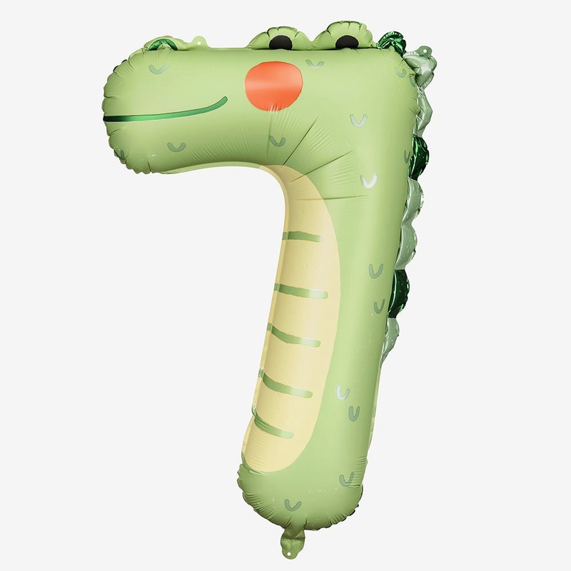 Ballon chiffre 7 crocodile