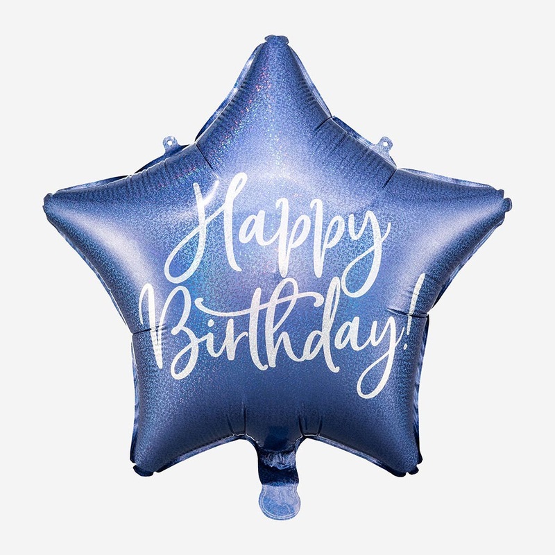 Ballon Happy Birthday bleu