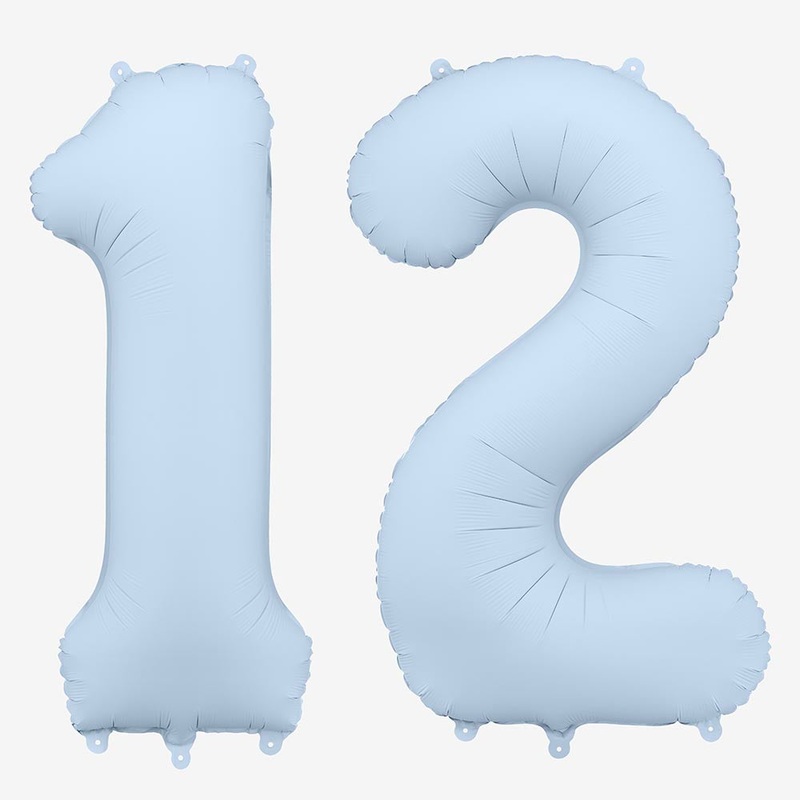 Ballon helium gant - ballon chiffre bleu brumeux
