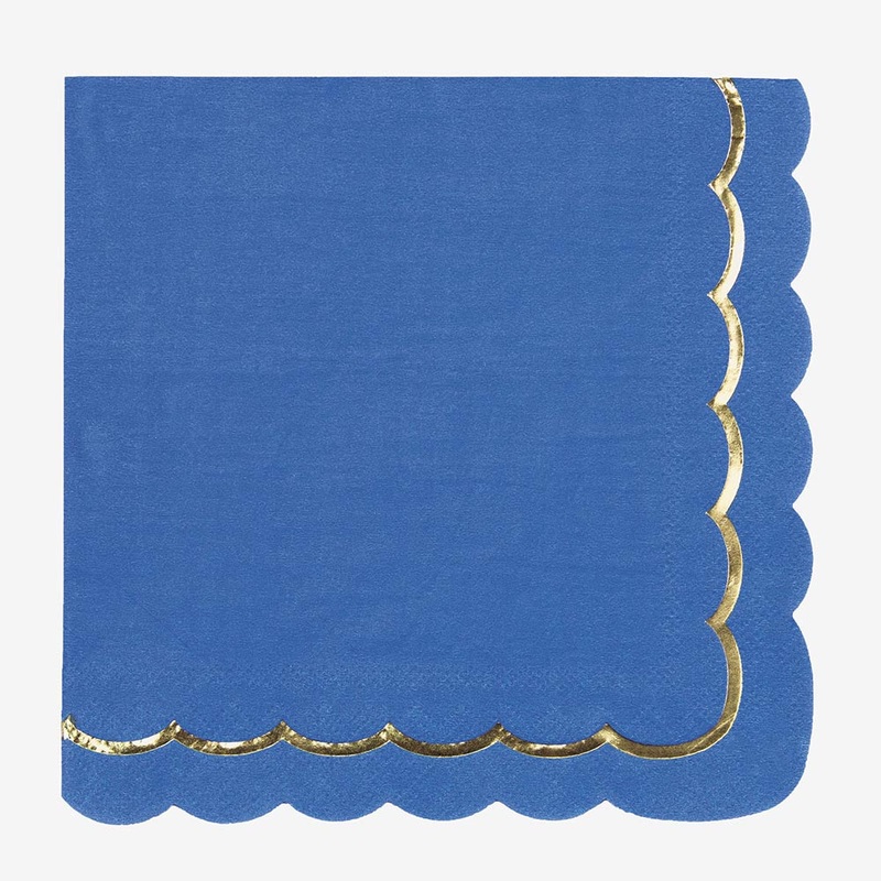 Serviettes en papier : 16 serviettes bleu majorelle