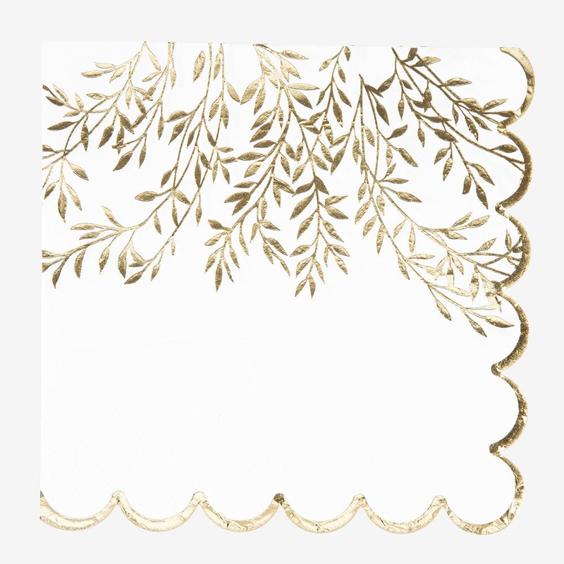 Serviettes en papier : 16 serviettes brins dors