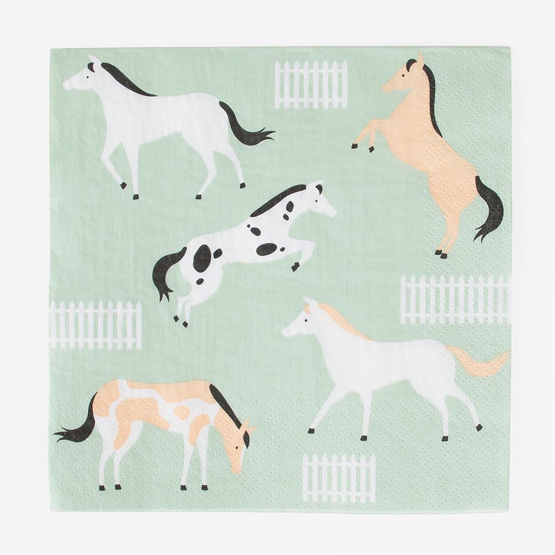 Serviettes en papier : 20 serviettes cheval