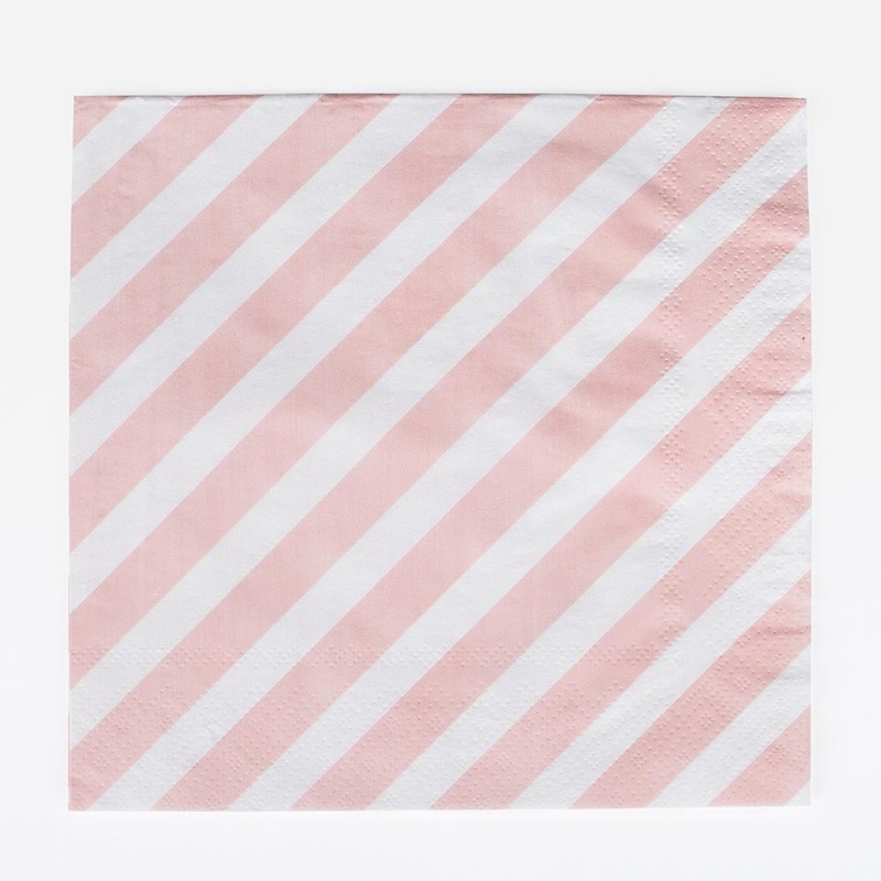 Serviettes en papier : 20 serviettes diagonales roses