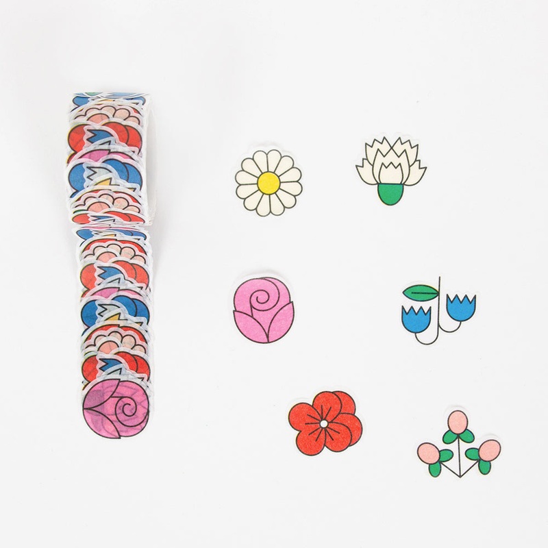 Stickers fleurs colores