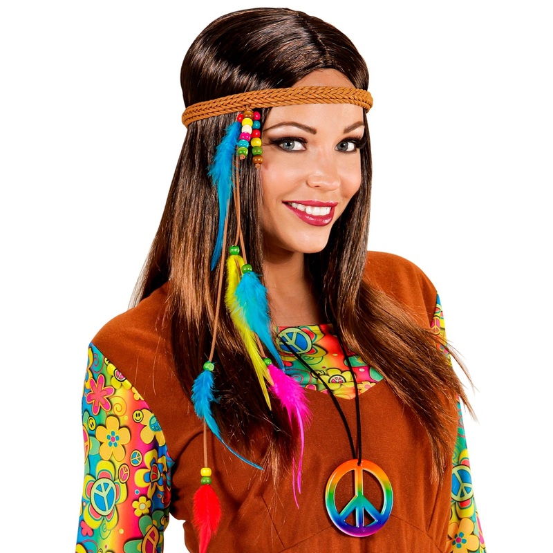 60's Rainbow Peace Medallion Necklace