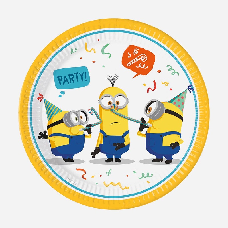 Assiette en carton : 8 assiettes Minions