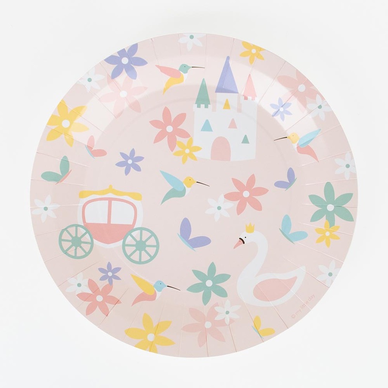 Assiette en carton : 8 assiettes princesse