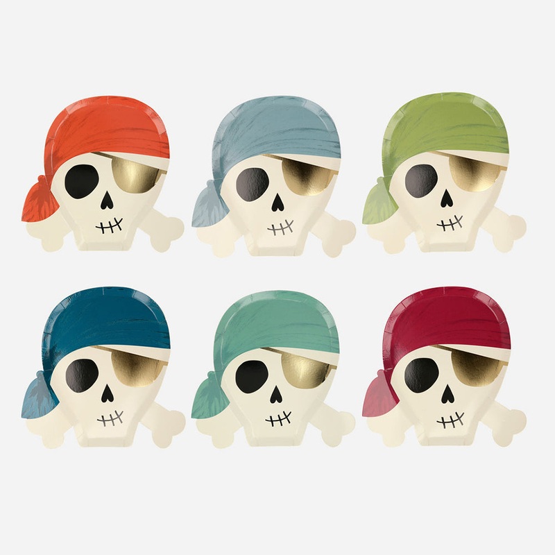 Assiette en carton : 8 assiettes ttes de mort