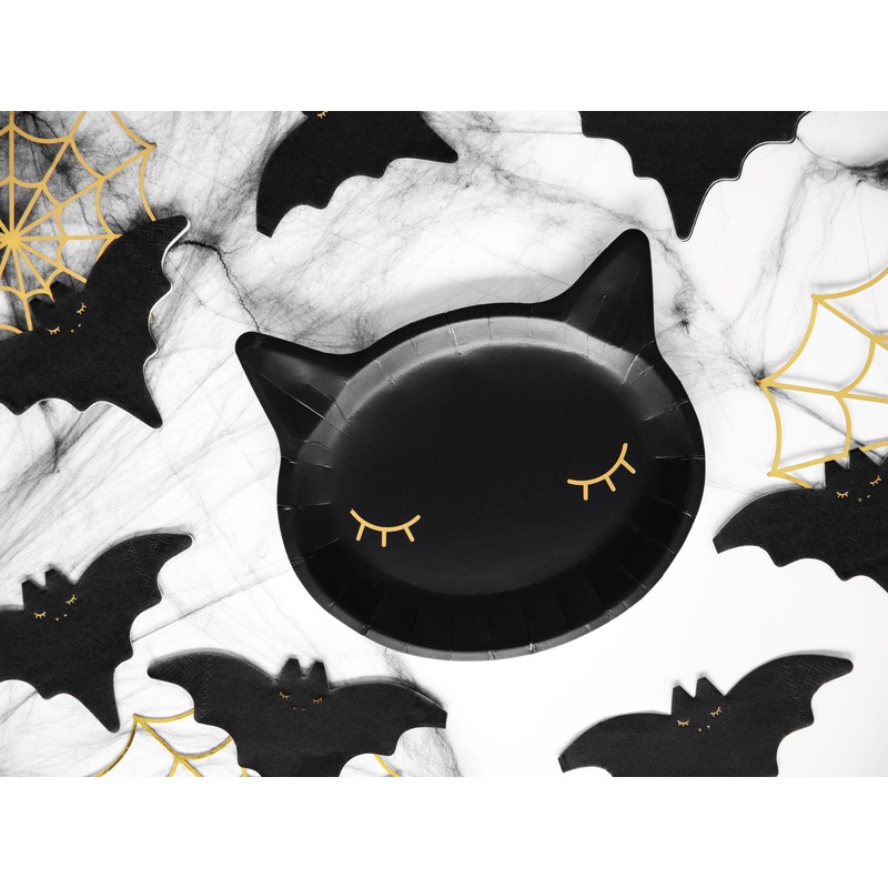 Black Cat Plates Pack of 6
