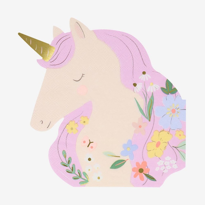 Serviettes en papier : 16 serviettes licorne potique