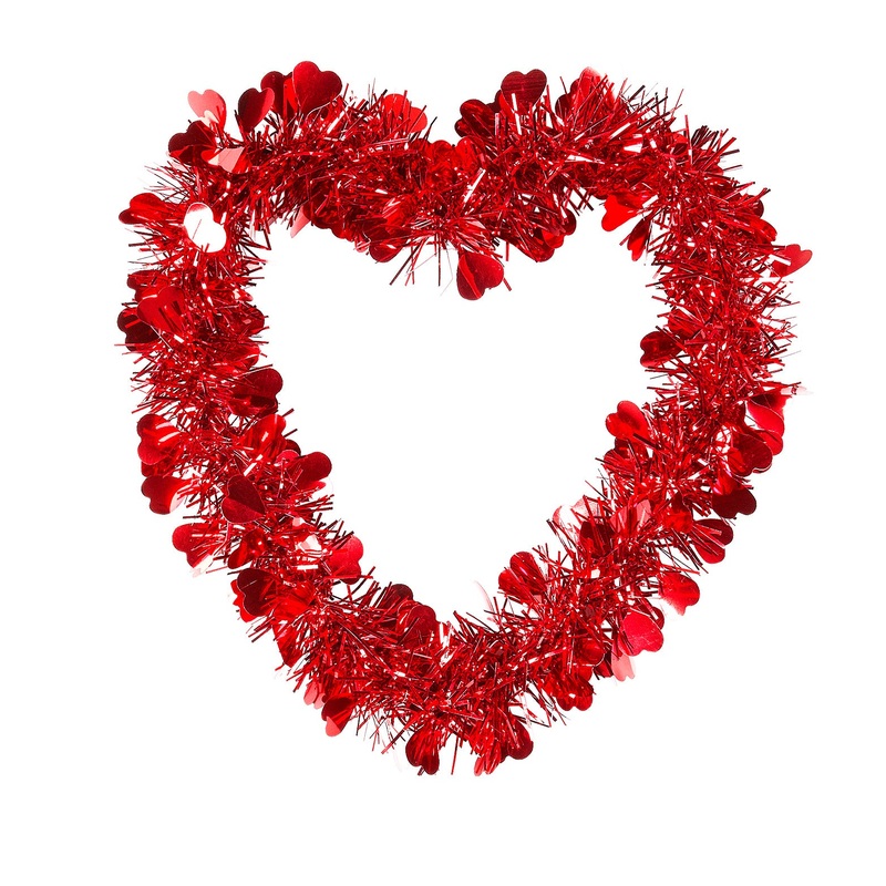 St Valentines Day Tinsel Heart