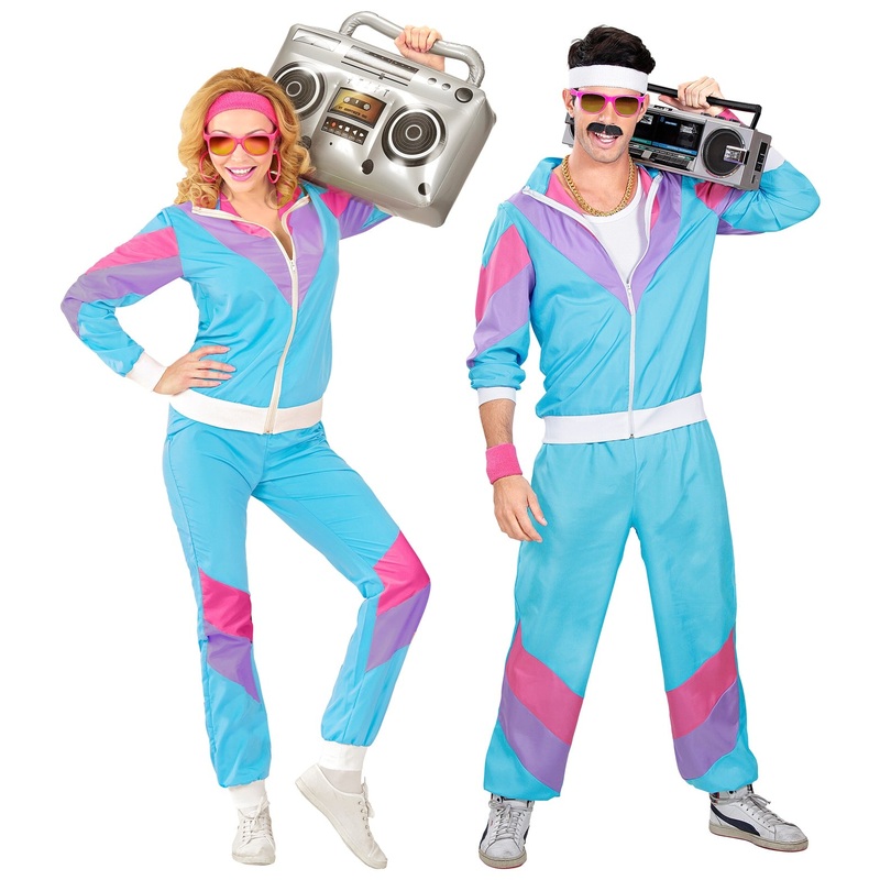 80's Blue Shell Suit Costume Unisex