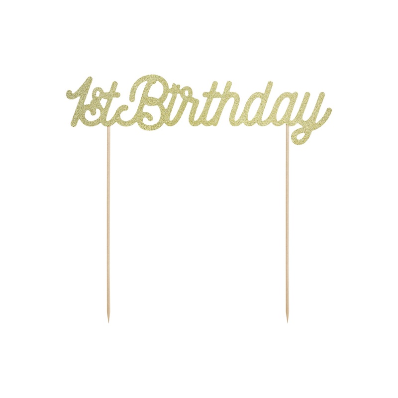 Cake Topper 1st Birthday Gold