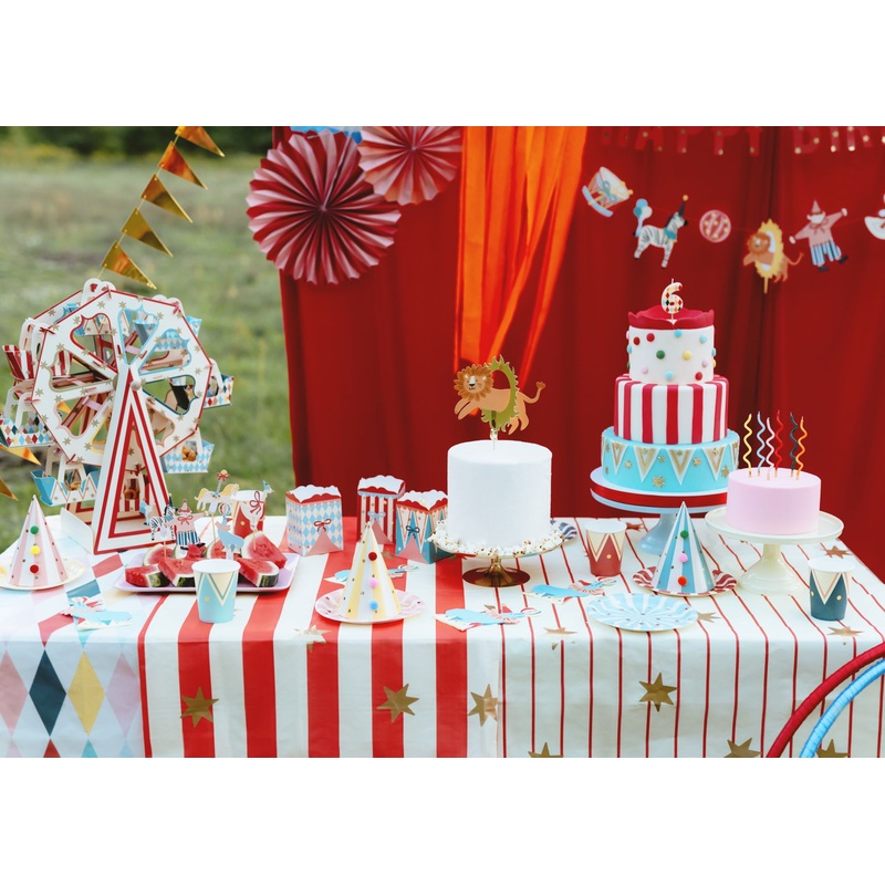 Circus Tent Stars and Stripes Paper Tablecloth