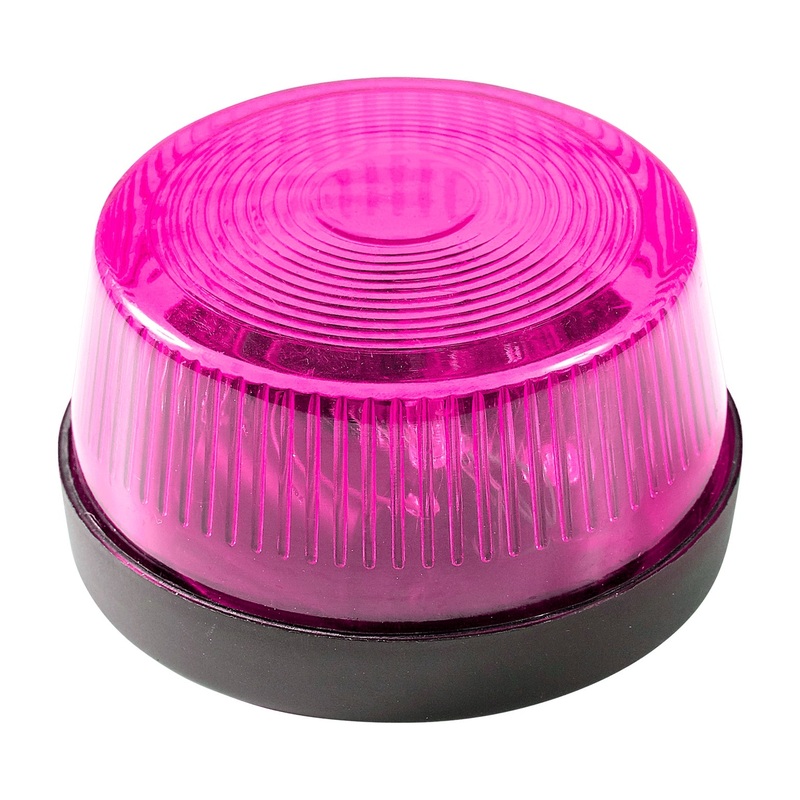 Rotating Pink Warning Light with Siren