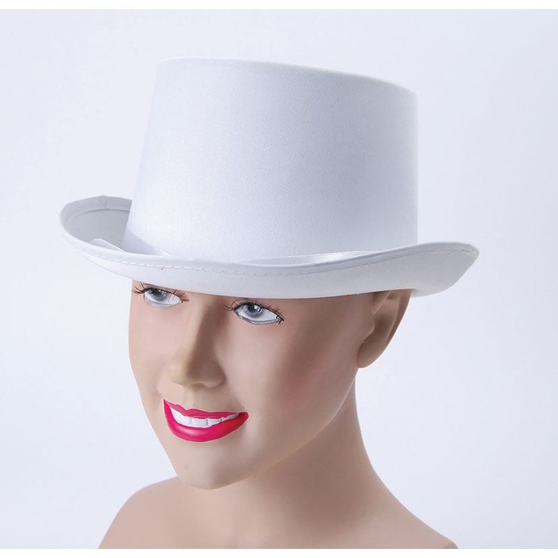 Top Hat White Satin Look