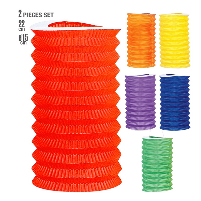 Unicolour Paper Lanterns Decorations Pack of 2
