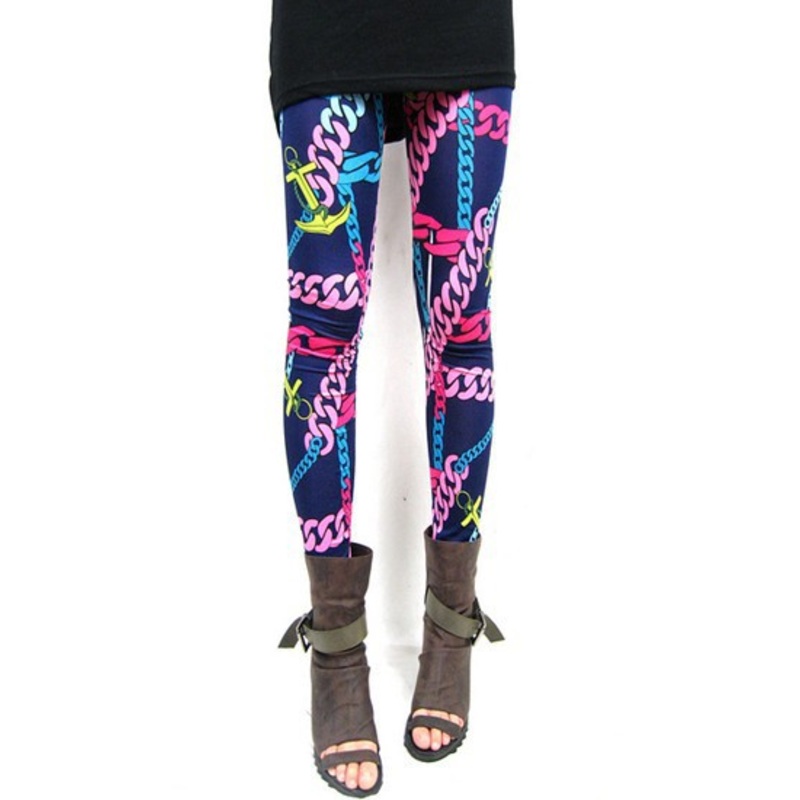 Vintage Punk Chain Graffii Leggings