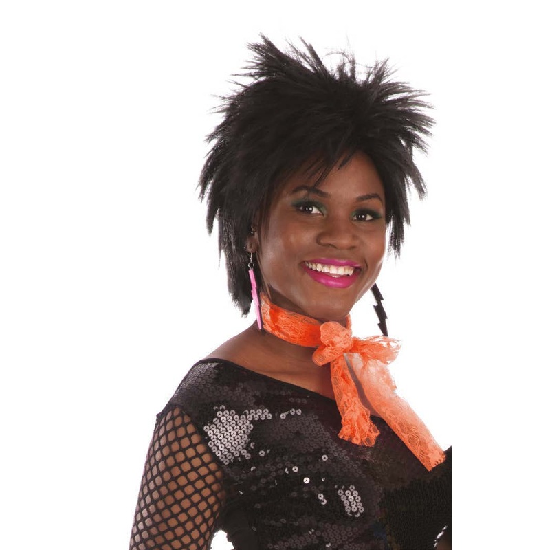 80's Neon Lace Scarf in Orange