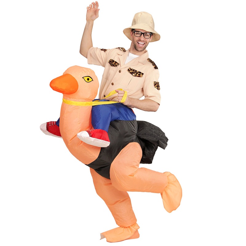 Explorer on Inflatable Ostrich Costume