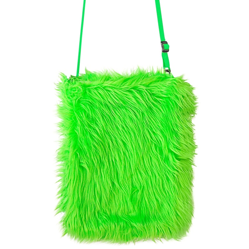 Neon Green Plush Handbag
