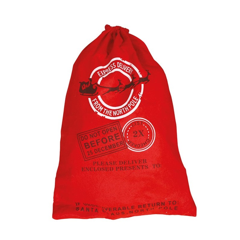 Santa Claus Felt Sack Red