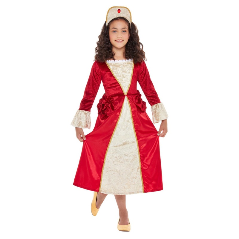 Tudor Princess Girl Costume Red and Gold