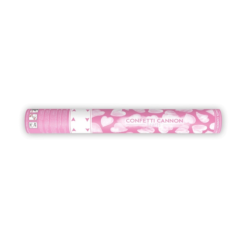 White Hearts Confetti Cannon 40cm