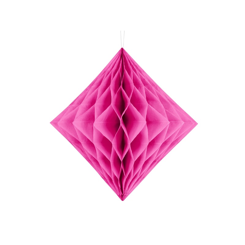Dark Pink Honeycomb Diamond Decoration 30cm