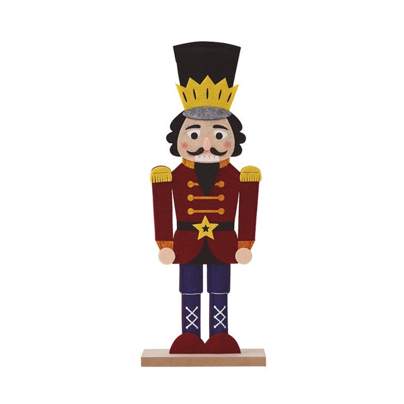 Wooden Felt Christmas Nutcracker King