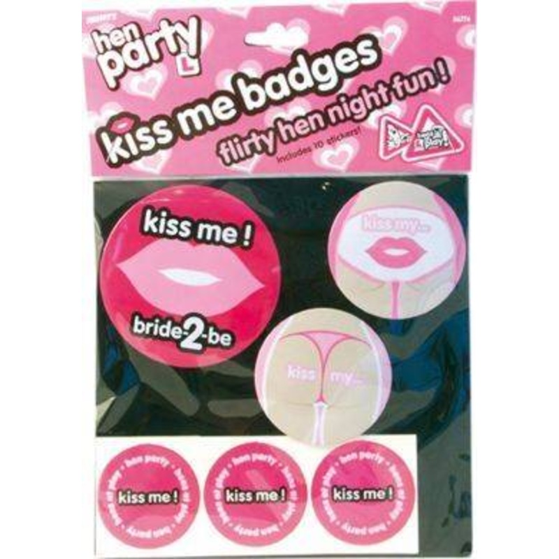 Hen party Kiss Me Badges