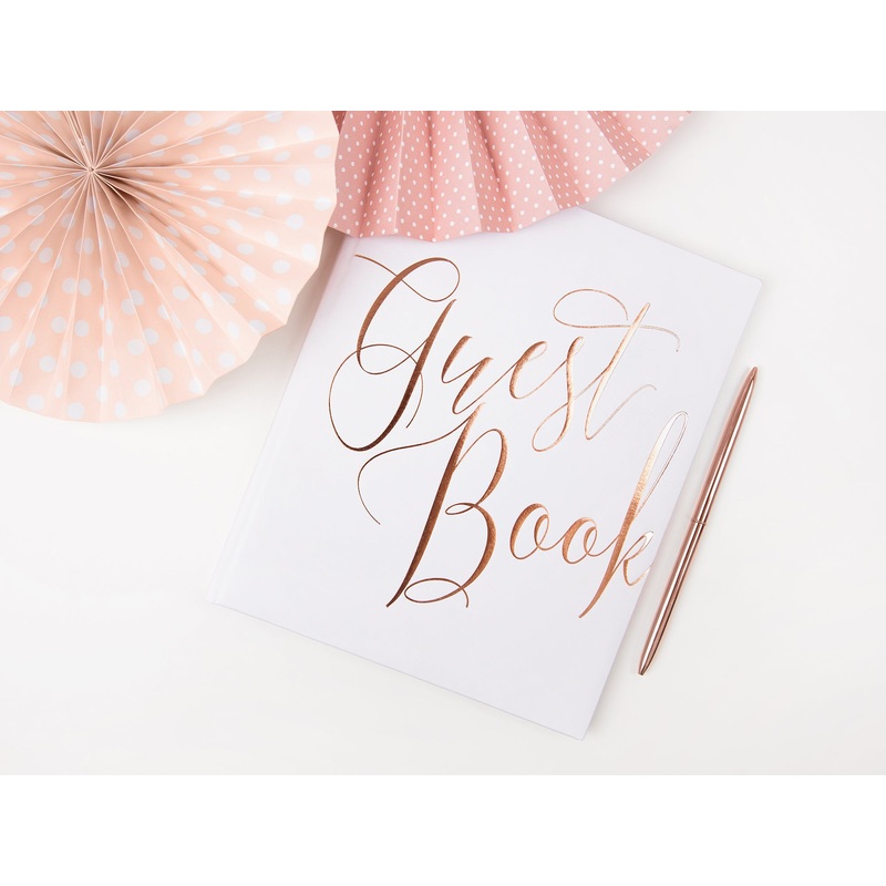 White & Gold Wedding Guest Book