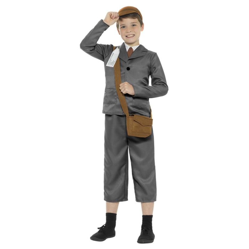 World War II Evacuee Boy Costume Grey
