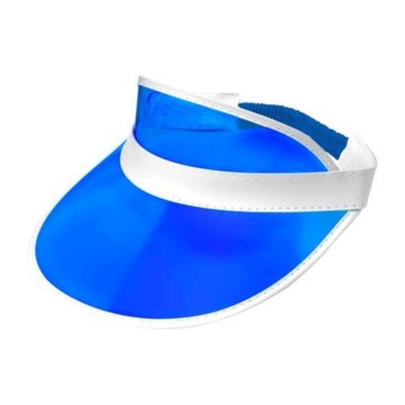 80's Sun Visor Hat Blue