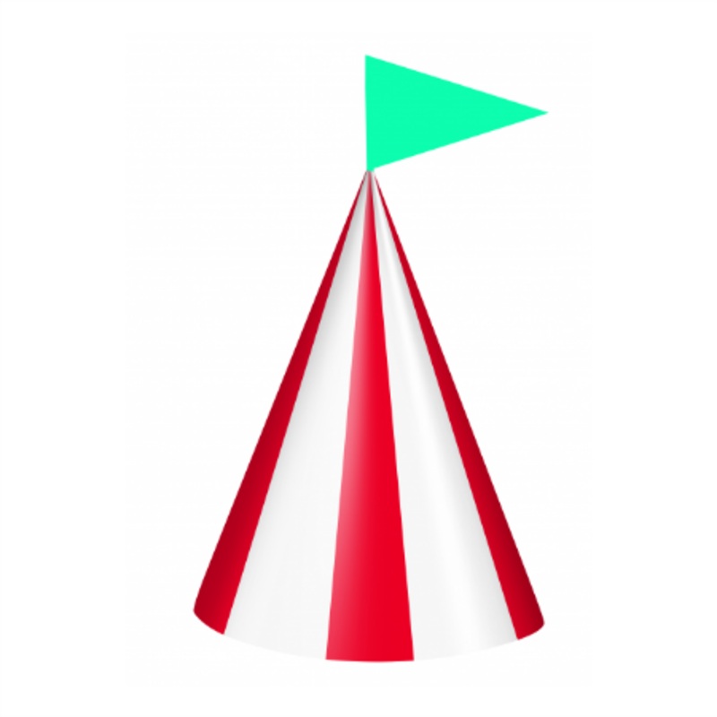 Red and White Striped Circus Party Hats