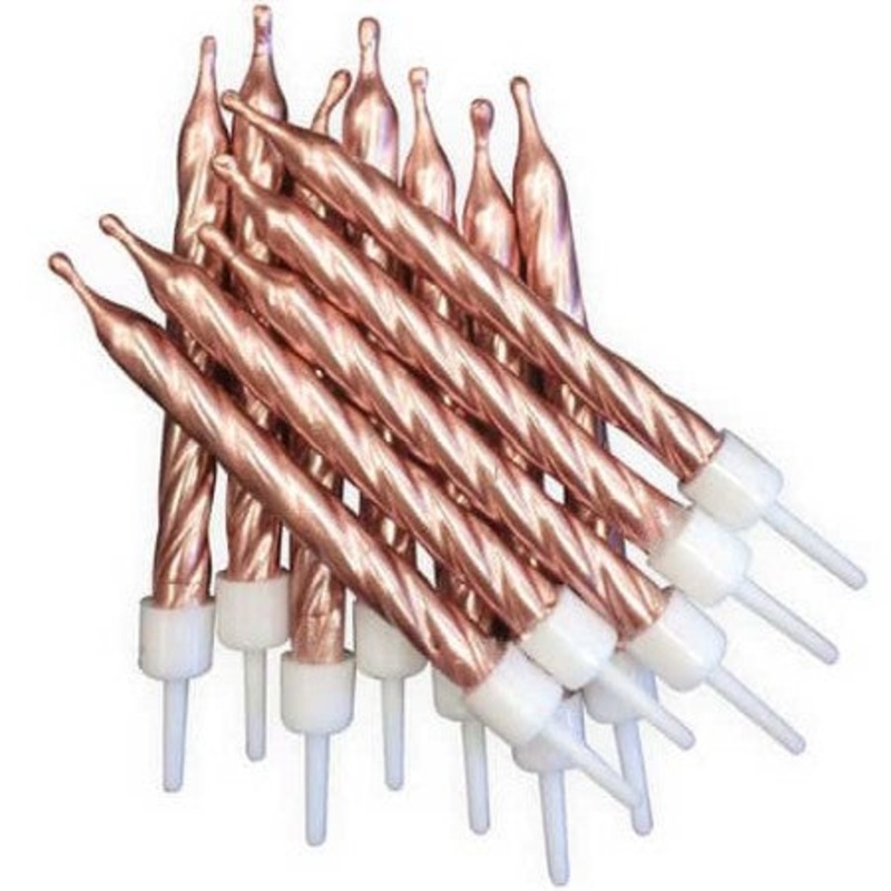 Rose Gold Candles Set of 12