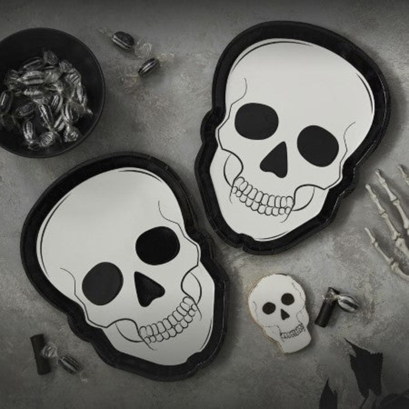 Skull Shaped Halloween Plates (8 Pack)