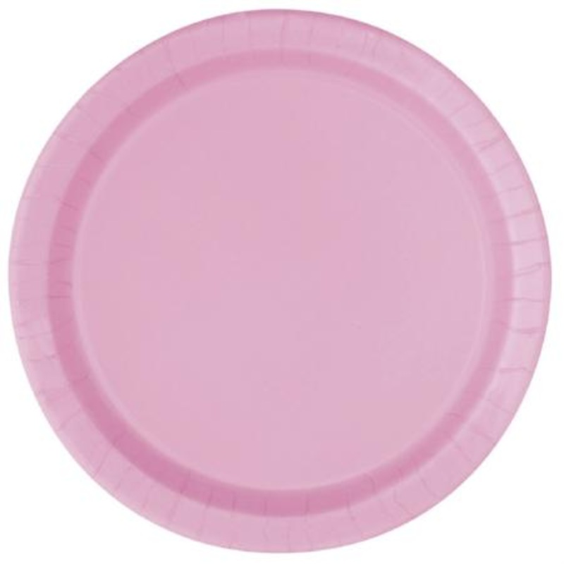 Small Round Pink Plates (8 Pack)