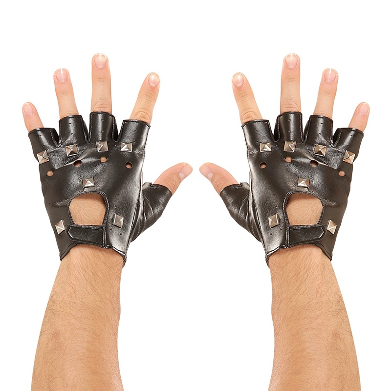 Studded Fingerless Punk Rock Gloves