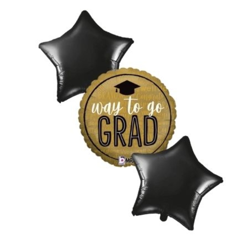 Way to Go Grad Helium Balloon Sets (Helium Inflated for Collection)