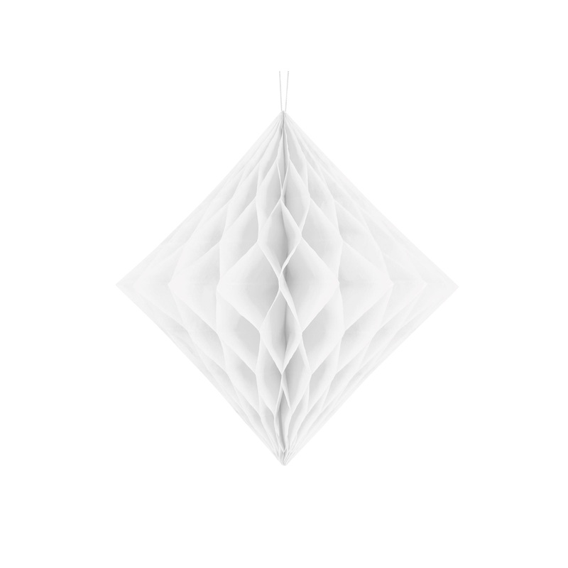 White Honeycomb Diamond Decoration 30cm