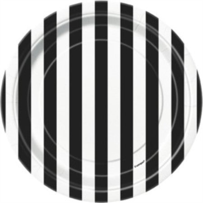 Black and White Striped Plates