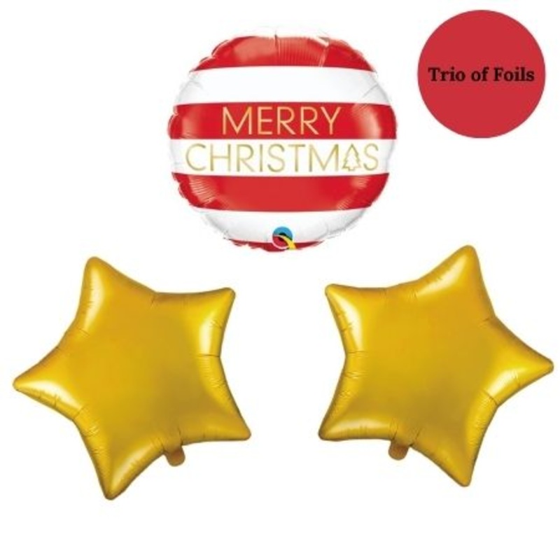 Helium Inflated Red and White Merry Christmas Balloons