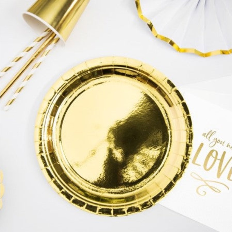Large Gold Party Plates (6 Pack)