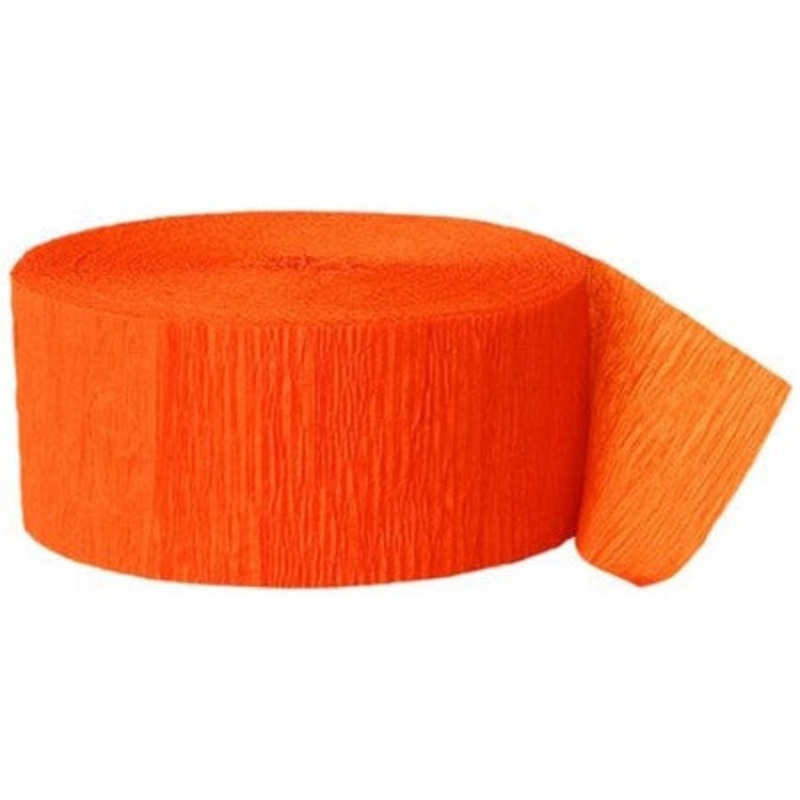 Orange Crepe Paper Streamer - 24m