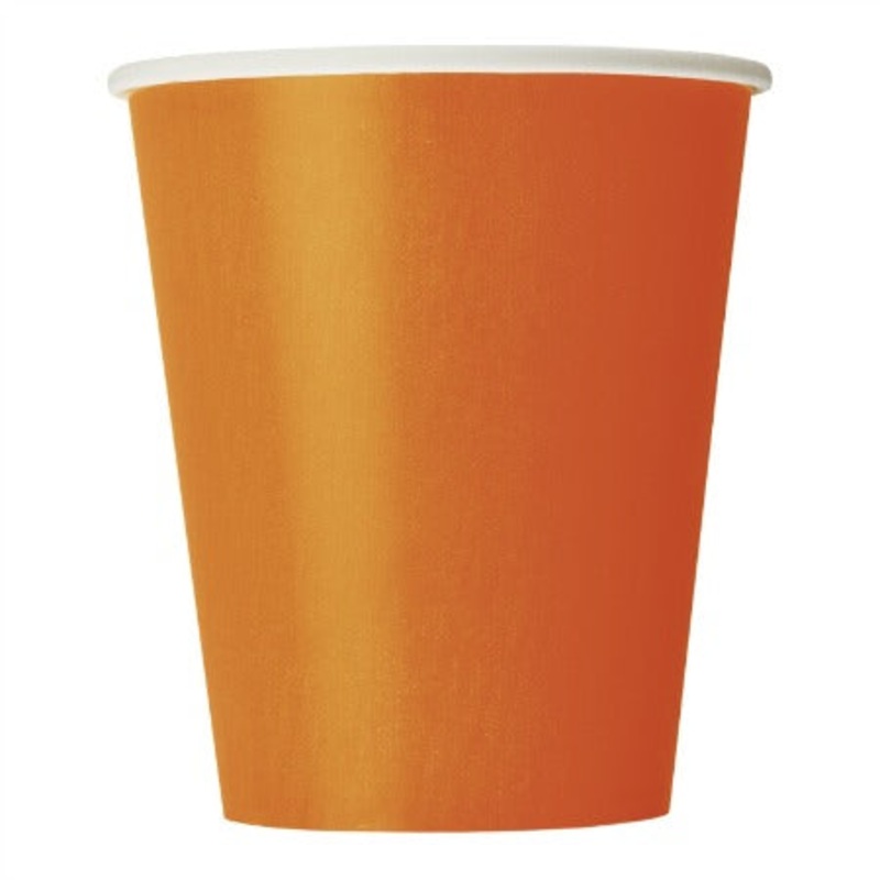 Pumpkin Orange Paper Cups (8 Pack)