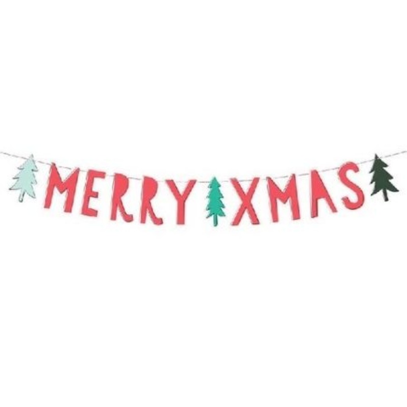 Red and Green Merry Xmas Garland