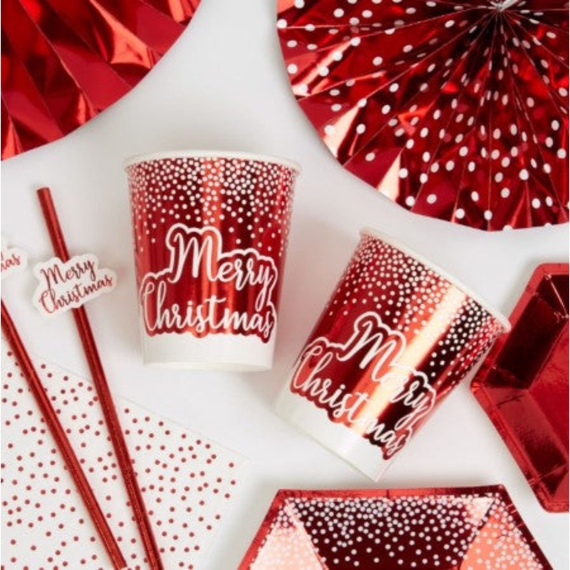 Red Merry Christmas Cups